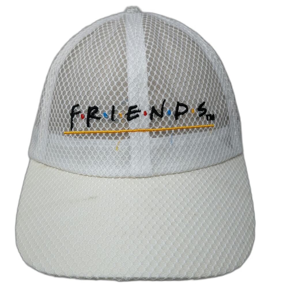 Culturefly Trucker Hat White One Size Friends TV Show Logo Mesh Back Snapback